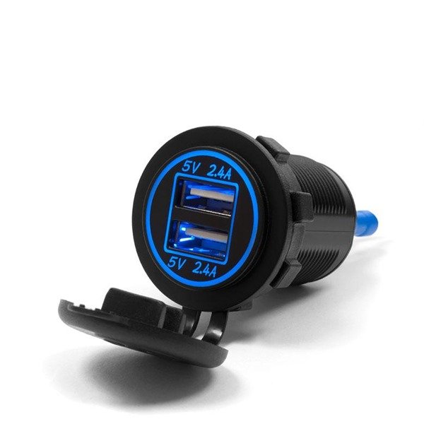 Motocyklowe samochodowe gniazdo zapalniczki ładowarka 12V 24V 2xUSB