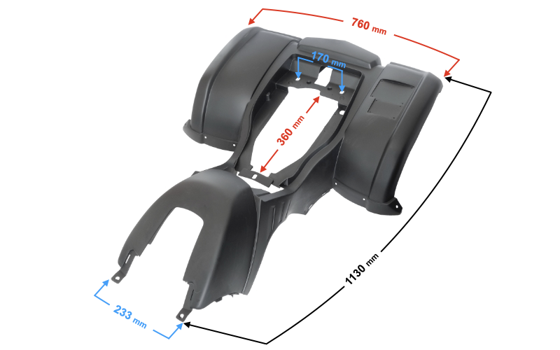 Obudowa tylna do ATV Mikilon, czarna