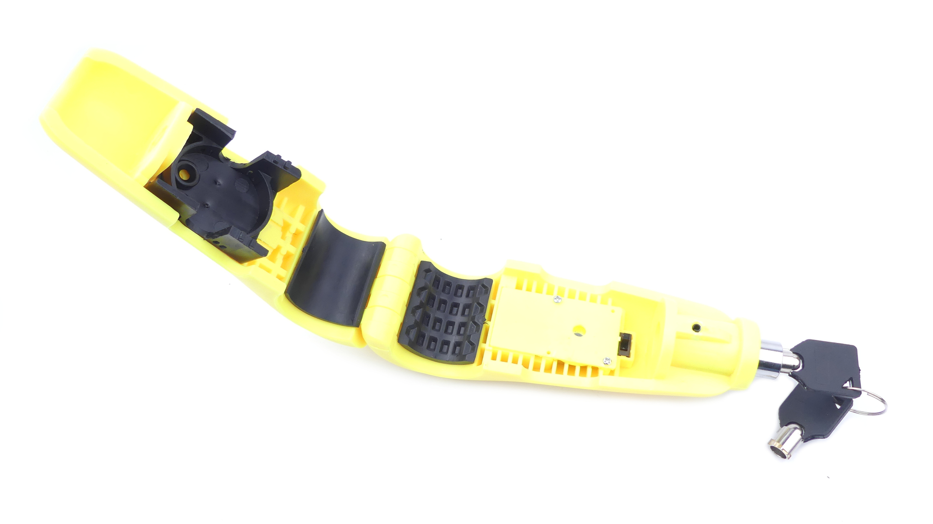 Blokada dźwigni hamulca z alarmem żólta