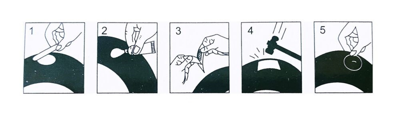 Zestaw naprawczy przebitej dętki łatki 24 sztuki + klej