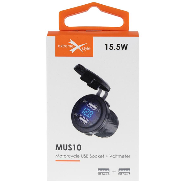 Motocyklowe samochodowe gniazdo zapalniczki z wyświetlaczem ładowarka 2xUSB