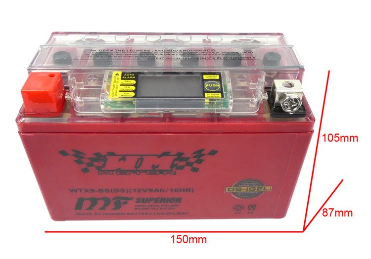 Akumulator żelowy WM Motor WTX9-BS (YTX9-BS) 12V 9Ah