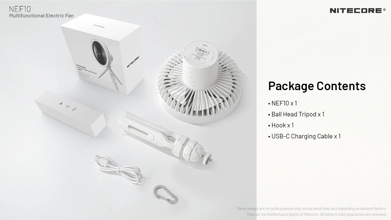 Wentylator + lampa Led Nitecore NEF10 czarny