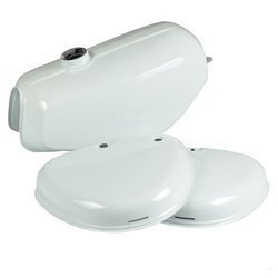 Zbiornik paliwa pokrywy boczne biały premium Simson S51 S60 S70 DPR Classic
