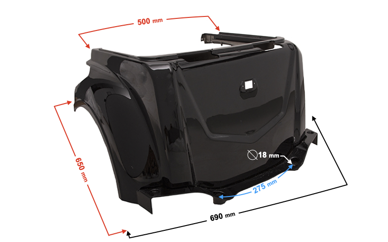 Obudowa centralna do skutera Barton Tres Czarna