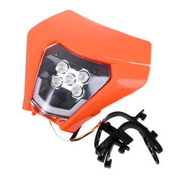 Owiewka uniwersalna pomrańczowa z wkładem lampy Led cross enduro