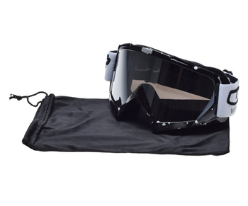 Gogle motocyklowe czarne srebrna szyba model No.18 Unit