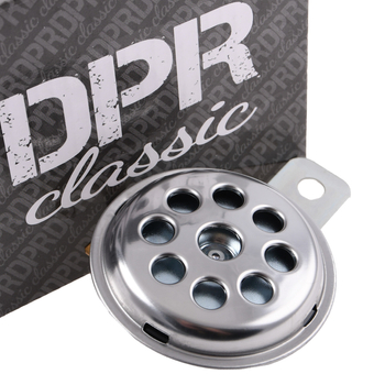 Klakson sygnał dźwiękowy 12V uniwersalny srebrny DPR Classic