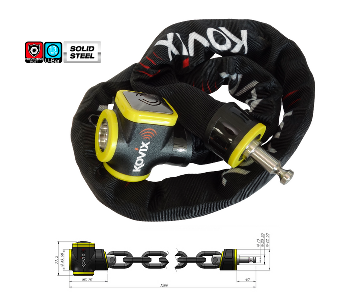 Łańcuch Zabezpieczający z Alarmem KOVIX KCL10-120