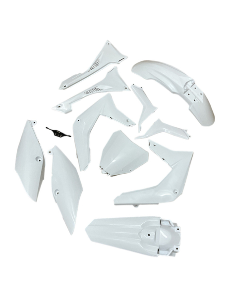 Plastiki białe komplet cross dirtbike Kayo T4 250 Enduro T2 Enduro
