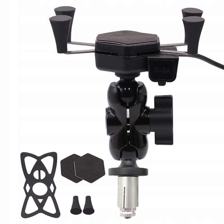 Uchwyt na telefon ładowarka USB 2.1A do główki ramy