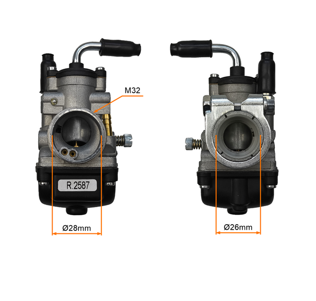 Gaźnik ze ssaniem na linkę aluminiowy AM6 MBK Aprilia Rieju Yamaha Peugeot