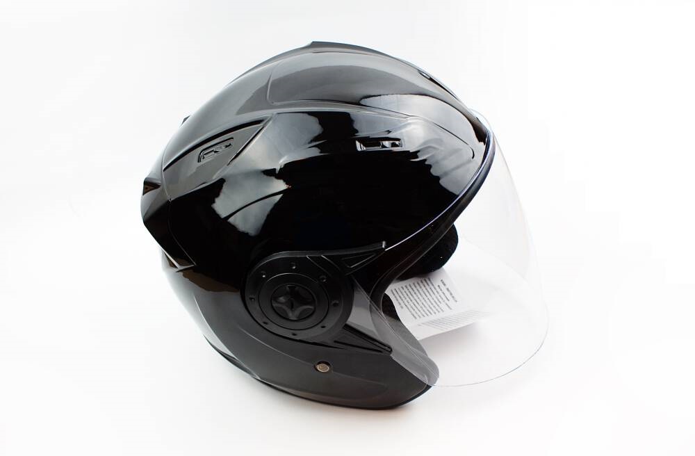 Kask otwarty czarny połysk skuter motorower