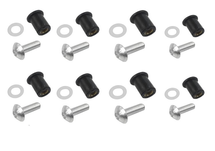 Śruby do mocowania owiewek srebrne 5mm 8szt