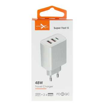 Ładowarka sieciowa eXtreme USB Typ-C + 2 USB 48 W