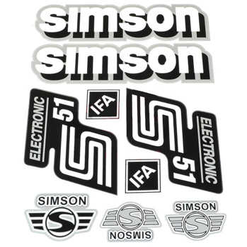 Naklejki Simson S51 electronic srebrne v2