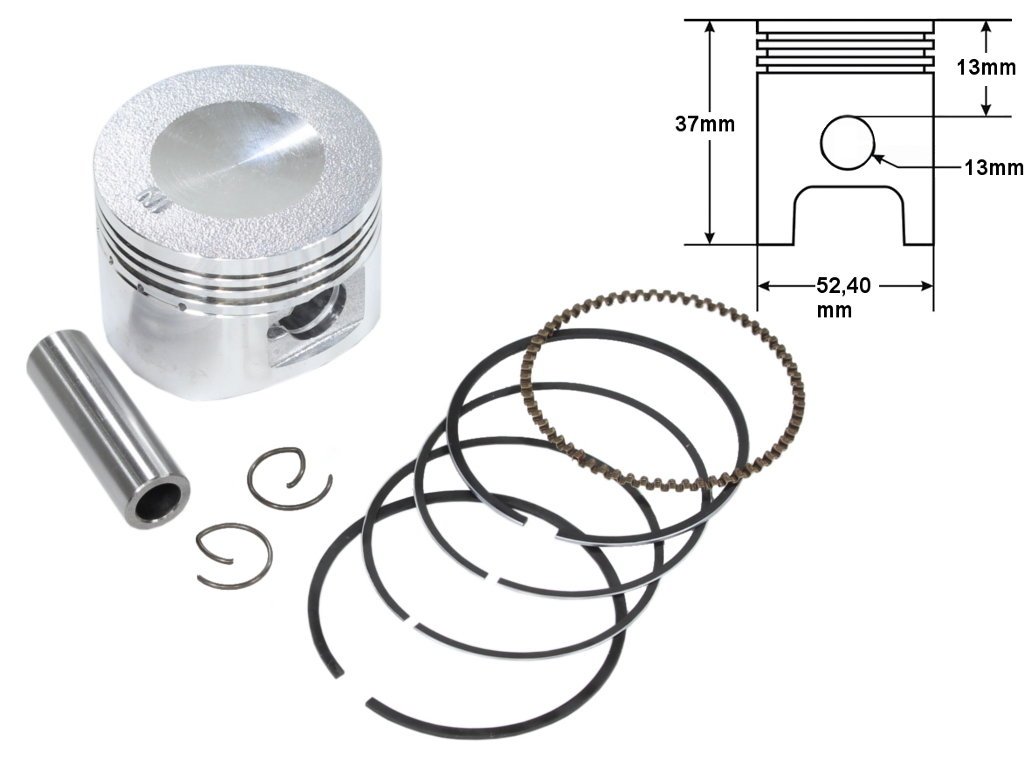 Tłok pierścienie sworzeń 52,40mm 4t 13mm 154fmb