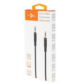 Uniwersalny kabel Audio AUX - 2 x Jack 3.5 mm - eXtreme® - 150 cm - czarny