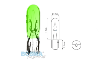 Żarówka BOSMA 12V 1,2W T05 GREEN