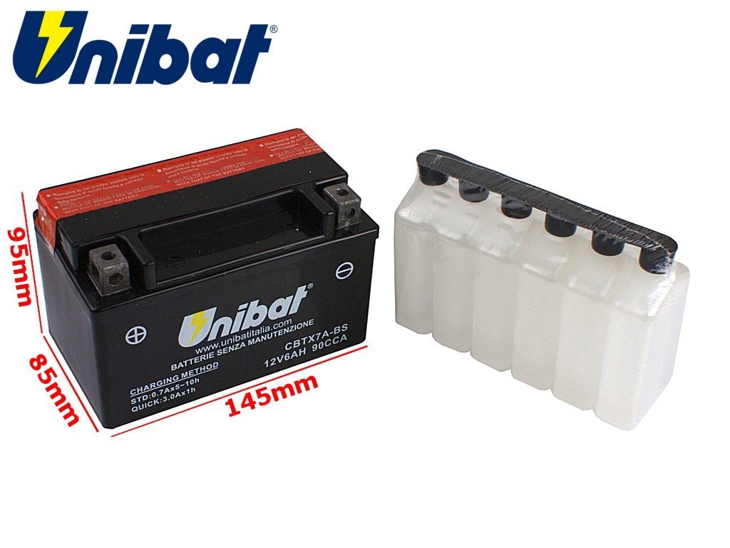 Akumulator Unibat CBTX7A-BS L+ 6Ah YTX7A-BS