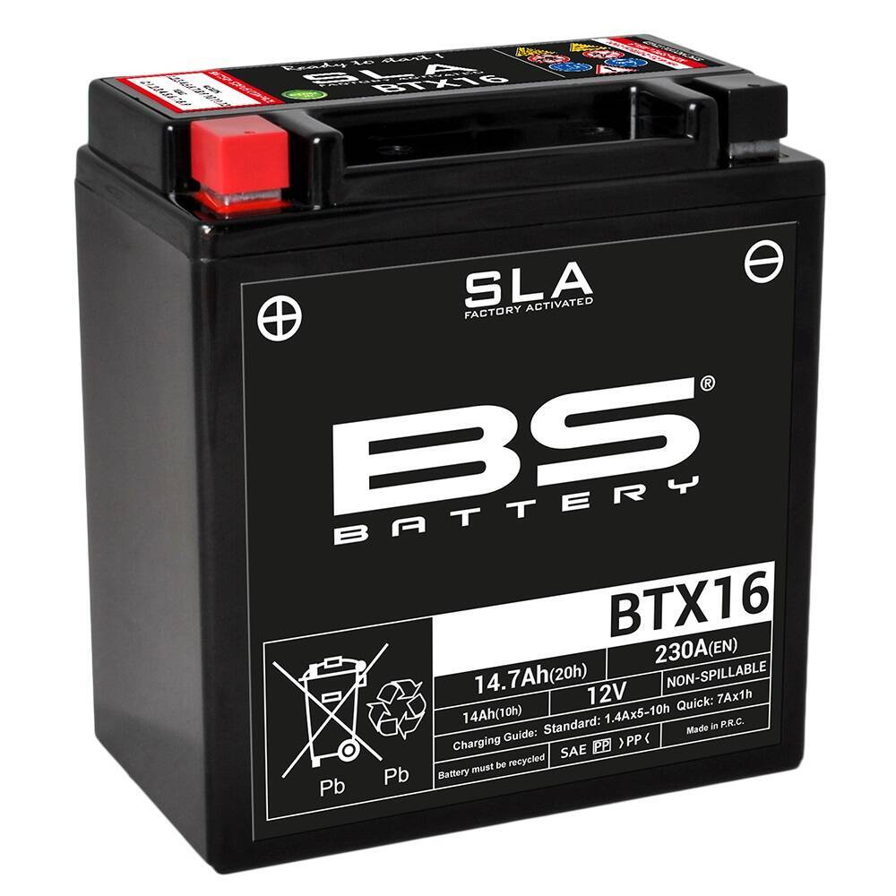 BS akumulator BTX16 (YTX16-BS) 12V 14Ah BMW Gilera Honda Kawasaki Suzuki