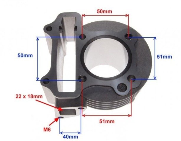 Cylinder 50ccm 4t 39.00mm barton benzer komplet