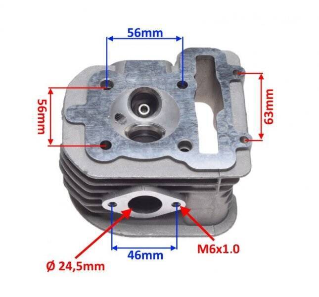 Głowica cylindra 125ccm 4T GY6 4T 152QMI-E4 chińskie skutery