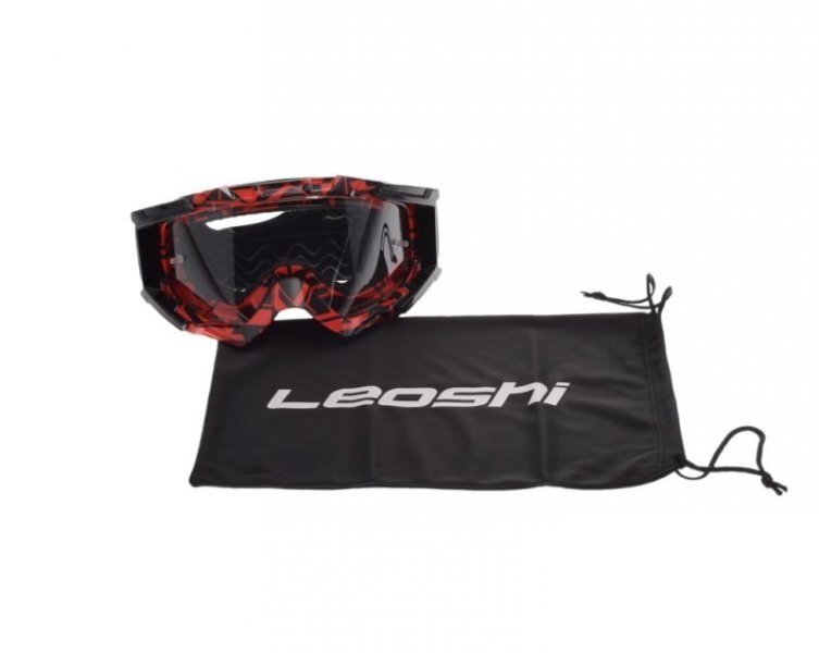 Gogle Enduro Mx Leoshi Neon Red Czerwone