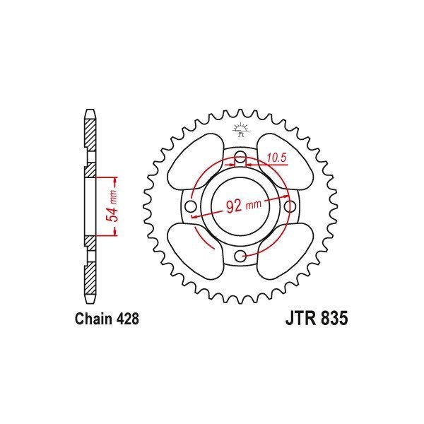 JT Zębatka Tylna 428h 48z Yamaha TZR RD JTR835.48