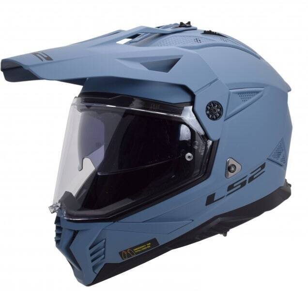 Kask LS2 MX702 Pioneer II Solid Matt Misty Blue homologacja 22.06