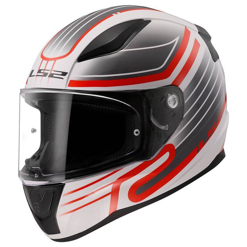 Kask integralny LS2 FF353 RAPID II CIRCUIT WHITE RED homologacja ECE 22.06