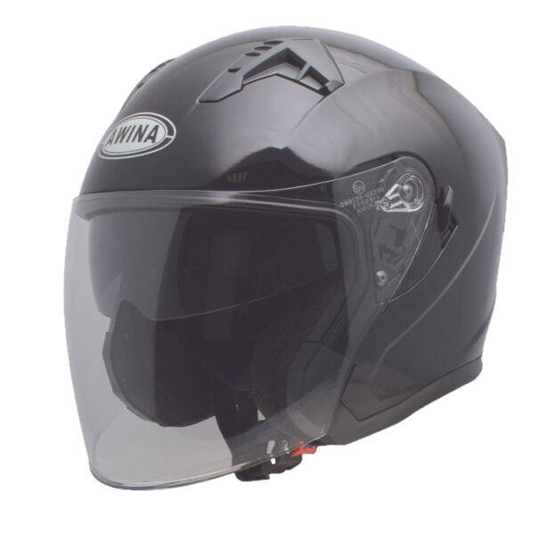 Kask otwarty Awina typ JK528 czarny z blendą homologacja ECE 22R06