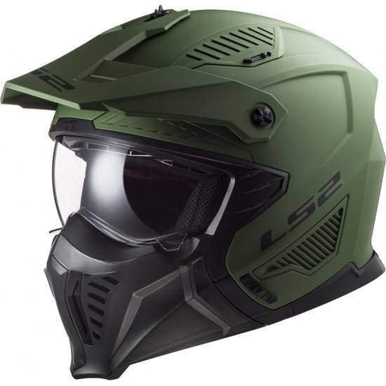 Kask otwarty LS2 OF606 DRIFTER SOLID MIL GREEN odpinana szczęka ECE 22.06