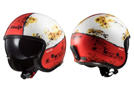 Kask otwarty ls2 of599 spitfire rust white red