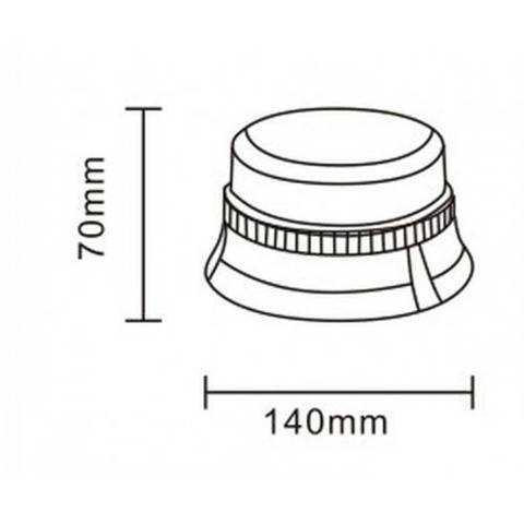 Lampa Błyskowa Kogut 12LED 36W R65 R10 Śruby IP66