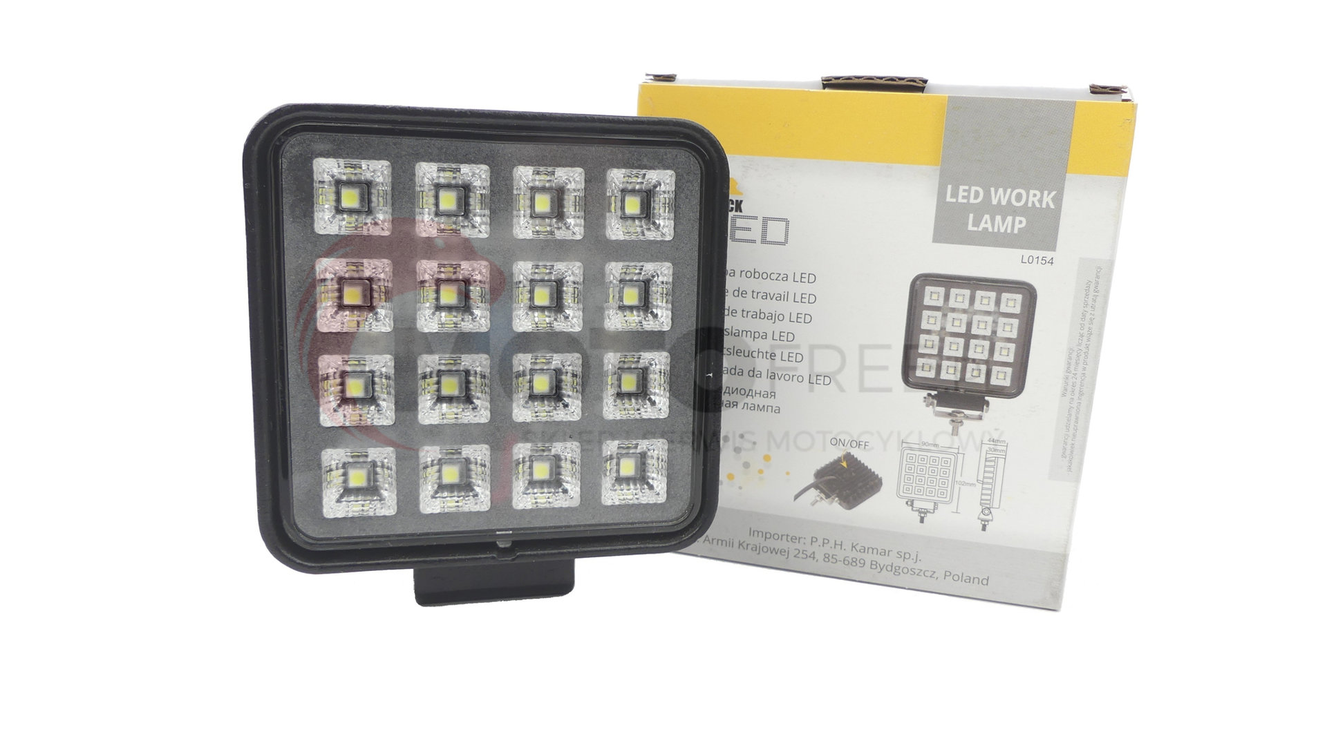 Lampa Robocza 16LED FLOOD Włącznik 12-24V 2400lm