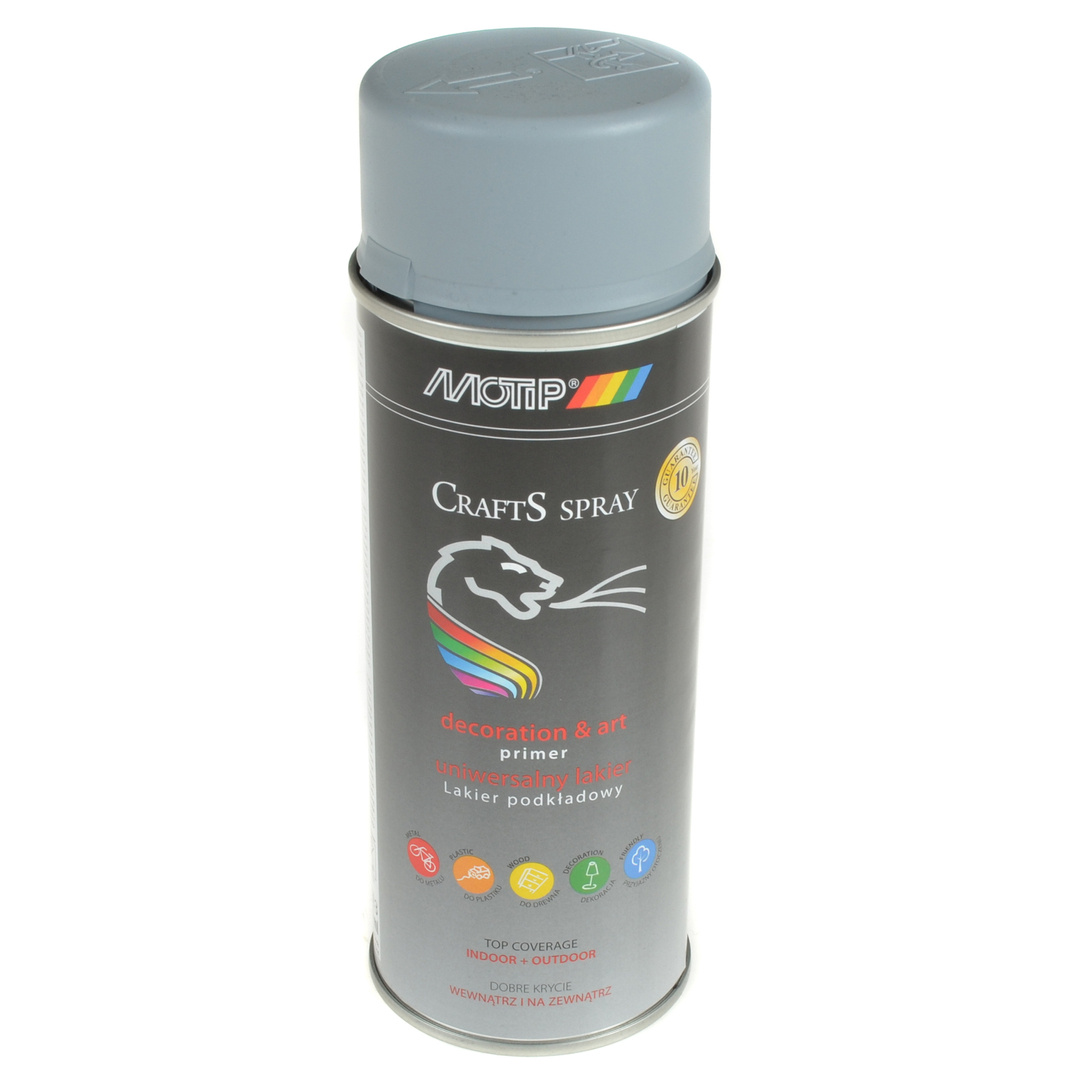 Motip Crafts spray lakier podkładowy szary 400ml