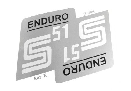 Naklejka naklejki Simson S51 Enduro srebrne kpl