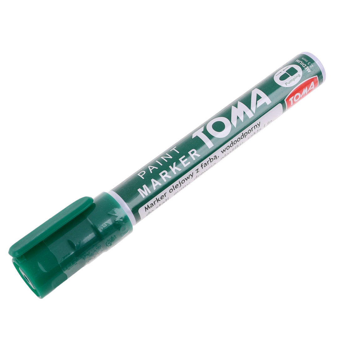 Pisak do opon metalu plastiku zielony marker Toma