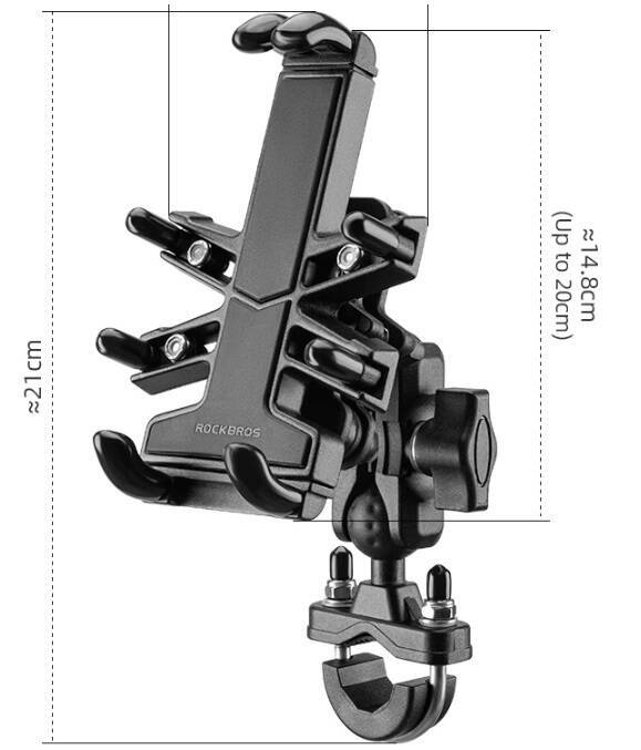 ROCKBROS uchwyt na telefon Heavy Duty metalowy absorpcją drgań JDR001-2023