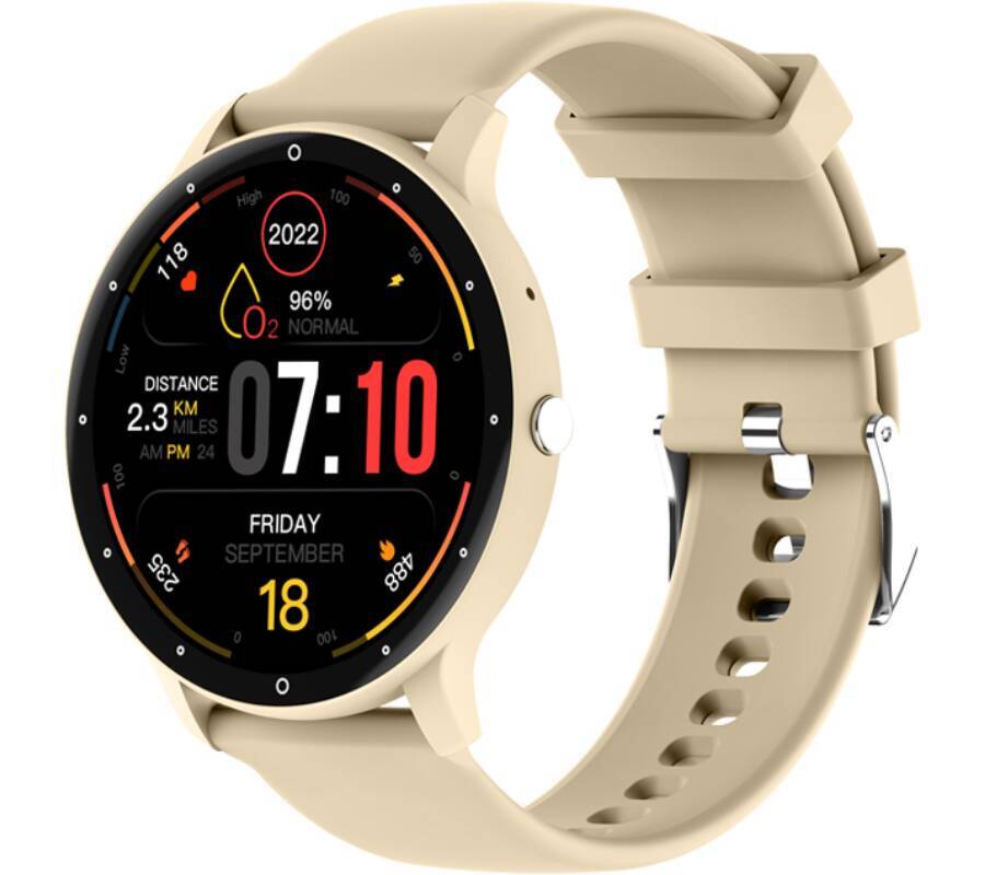 Smartwatch zegarek Rubicon damski RNCF16 beżowy Bluetooth tryby sport 2023