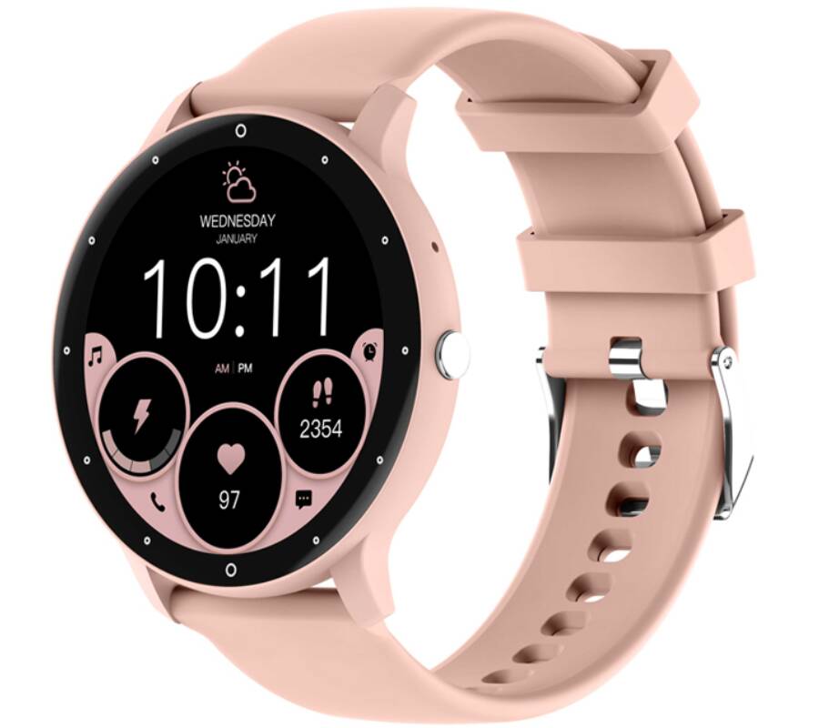 Smartwatch zegarek Rubicon damski RNCF16 różowy tryby sport Google FiT 2023