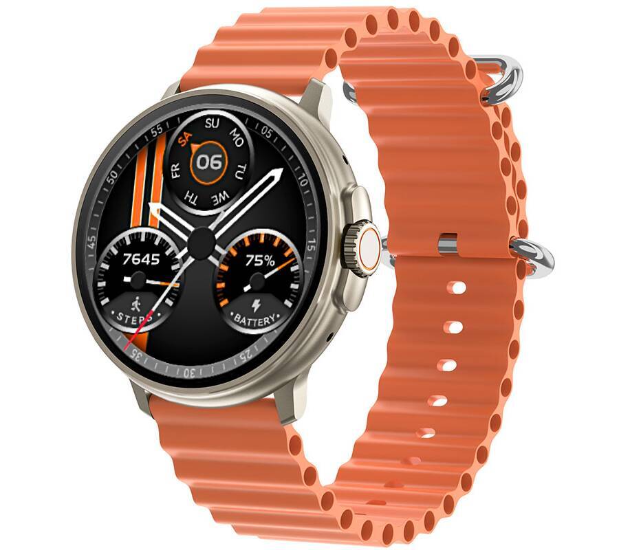 Smartwatch zegarek Rubicon męski damski RNCF15 pomarańczowy Bluetooth 2023