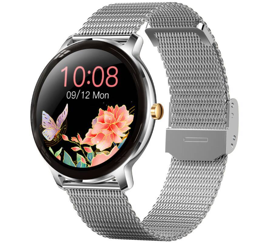 Smartwatch zegarek Rubicon srebrny czarna ramka