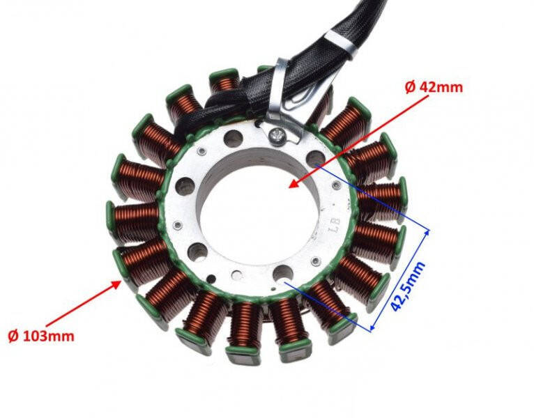 Stator iskrownik 18 cewek quad atv SHINERAY ATV250 ST-9C