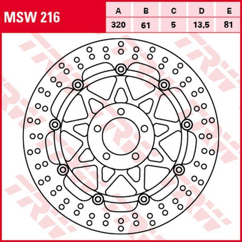 TRW tarcza hamulcowa przód KAWASAKI ZZR ZX-12R ZXR