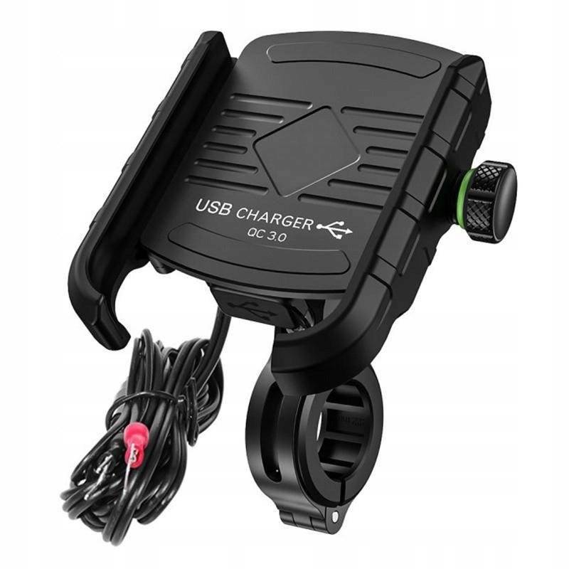 Uchwyt motocyklowy z ładowarką USB 3.0 na telefon