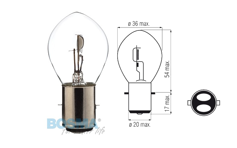 Żarówka BOSMA 6V 35/35W BA20d