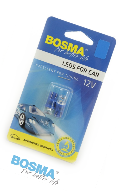 Żarówka Bosma 12v 1LED standard T10 blue wide 2szt