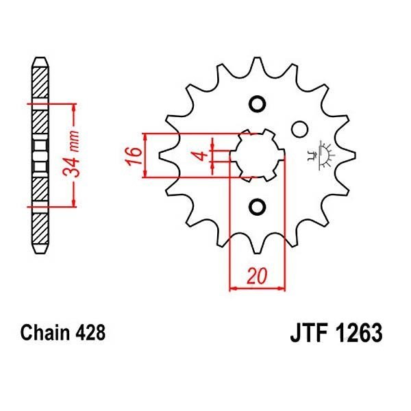 Zębatka przednia JTF1263-17z 428 Yamaha DT Rieju